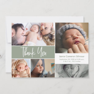Cartão De Agradecimento script de Chuveiro de Bebê de Colagem de Fotos em 