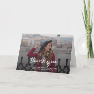 Cartão De Agradecimento Script de Foto de Formando Graduação 2025