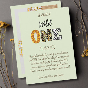 Cartão De Agradecimento Script de foto do Wild One Green