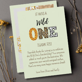 Cartão De Agradecimento Script de foto do Wild One Green