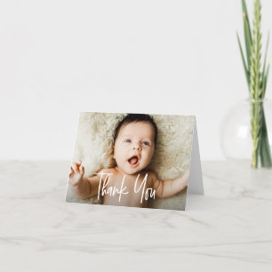 Cartão De Agradecimento Script de handlettering horizontal Fotos Bebê