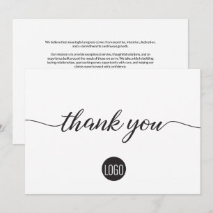 Cartão De Agradecimento Script de Logotipo e Assinaturas Personalizadas pa