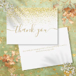 Cartão De Agradecimento Script Elegante Moderno de Glitter Sparkles<br><div class="desc">Simples cartões de agradecimentos elegante de guião com brilhos dourados. Você pode personalizar com seu próprio obrigado a mensagem no sentido inverso ou se preferir adicionar sua própria mensagem manuscrita simplesmente exclua o texto. Uma maneira perfeita de dizer obrigado! Projetado por Thisnotme©</div>