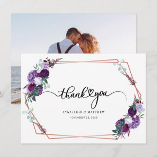 Cartão De Agradecimento Script Floral Casamento Foto