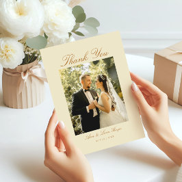 Cartão De Agradecimento Script Mínimo de Foto de Arch Elegante