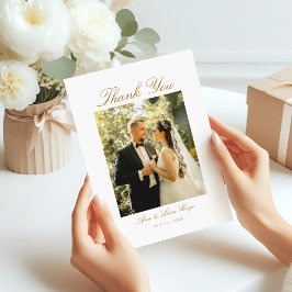 Cartão De Agradecimento Script Mínimo de Foto de Arch Elegante