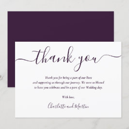 Cartão De Agradecimento Script Moderno Elegante Roxo