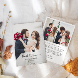 Cartão De Agradecimento Script Morden Minimalista com Coração Foto de Casa