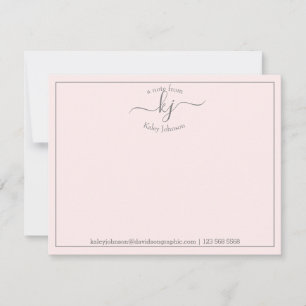 Cartão De Agradecimento Script Pink Blush Personalizado A Partir Da Mesa D