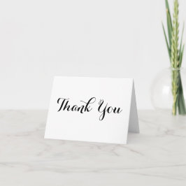Cartão De Agradecimento Script Simples e Elegante Nota Personalizada Branc