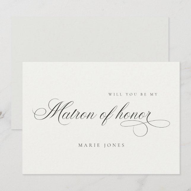 Cartão De Agradecimento Script Simples Você será minha carta de honra (Frente/Verso)