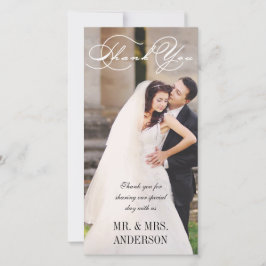 Cartão De Agradecimento Script Wedding Obrigado