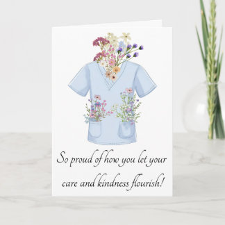 Cartão De Agradecimento Scrub Floral Greeting Card