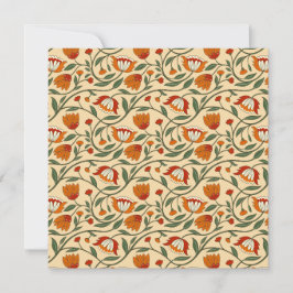 Cartão De Agradecimento Seamless floral pattern in beige background