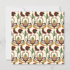 Cartão De Agradecimento Seamless floral pattern with red and yellow 