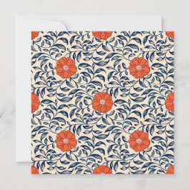 Cartão De Agradecimento Seamless floral pattern with vibrant orange flower