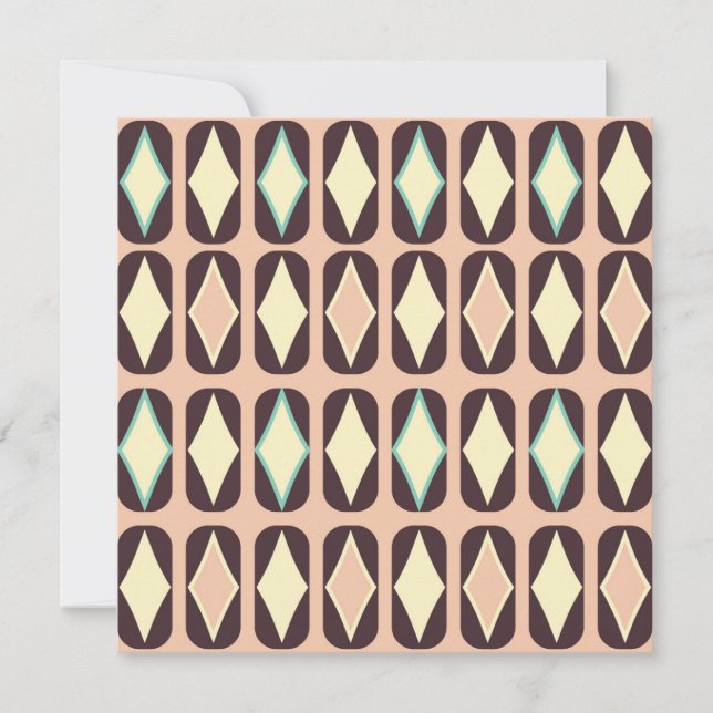 Cartão De Agradecimento Seamless geometric pattern in dark brown leaf  (Frente)