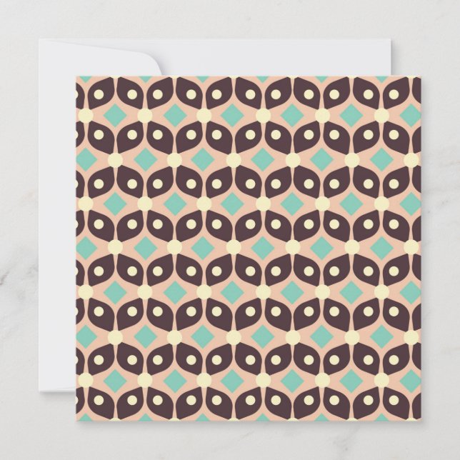 Cartão De Agradecimento Seamless geometric pattern in dark brown leaf  (Frente)