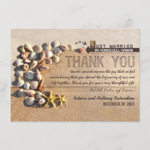 Cartão De Agradecimento seashells da praia que wedding o obrigado você