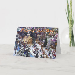 Cartão De Agradecimento Seasons Greetings From our Village to Yours