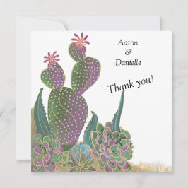Cartão De Agradecimento Sedona Cactus Flower Wedding Thank You Card