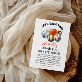 Cartão De Agradecimento Segundo aniversário Moderno para Crianças Esportiv