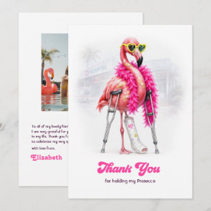 Cartão De Agradecimento Segure Meu Prosecco Flamingo Engraçado Despedida d