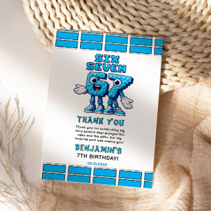 Cartão De Agradecimento Seis Sete Meme 7º Aniversário   Engraçado Moderno