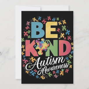 Cartão De Agradecimento Seja gentil com conhecimento do autismo Design