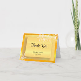 Cartão De Agradecimento Selo floral amarelo & branco do cravo-de-defunto