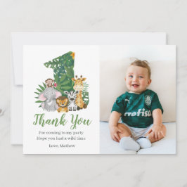 Cartão De Agradecimento Selva primeiro aniversario Selvagem Safari
