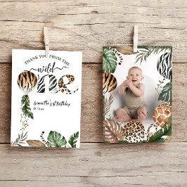 Cartão De Agradecimento Selvagem Um primeiro aniversario Neutro de Gênero 