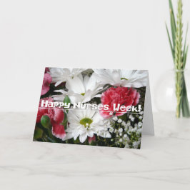 Cartão De Agradecimento Semana das enfermeiras! - Flores bonitas no rosa e