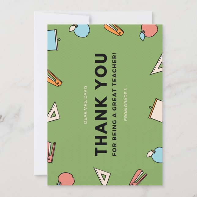 Cartão De Agradecimento Semana de Apreciação de Professores de Excelentes  (Frente)