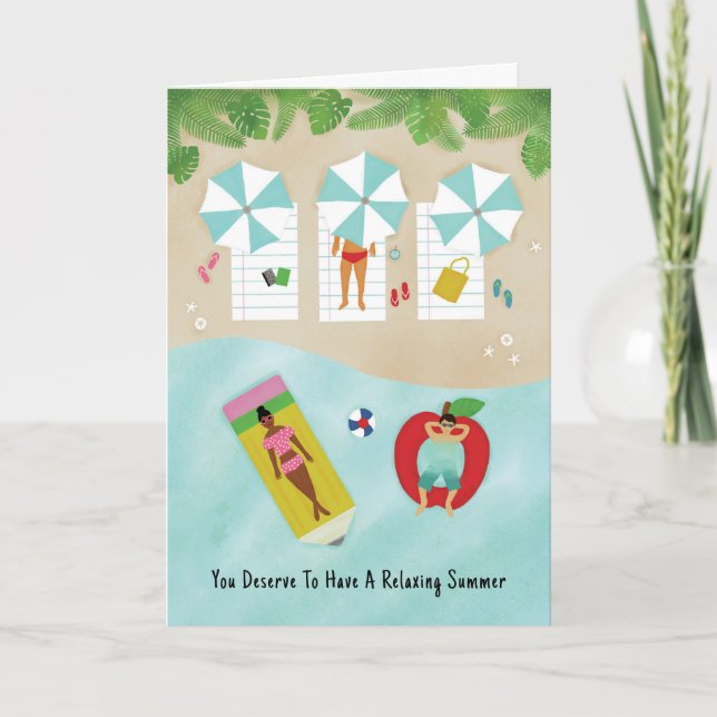 Cartão De Agradecimento Semana de Apreciação do Professor Férias de Verão  (Frente)