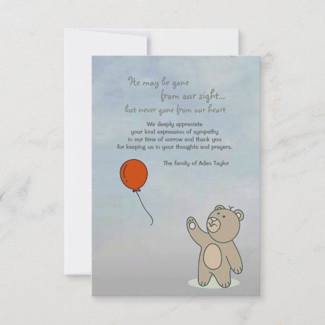 Cartão De Agradecimento Sempre em nosso obrigado do falecimento do coração (Frente)