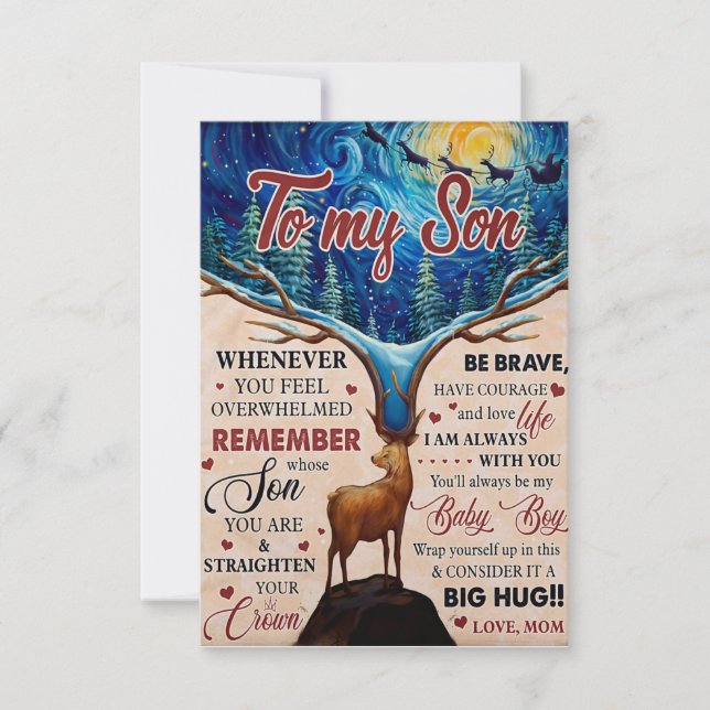 Cartão De Agradecimento Sempre Que Nos Sentimos Esmagados, Veado Mãe Para  (Frente)