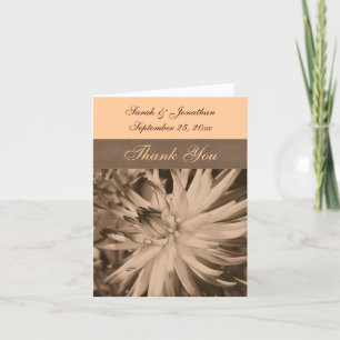Cartão De Agradecimento Sepia Dahlia Flower Wedding