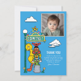 Cartão De Agradecimento Sesame Street Characters & Street Sign Thank You C