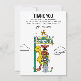 Cartão De Agradecimento Sesame Street Characters & Street Sign Thank You C