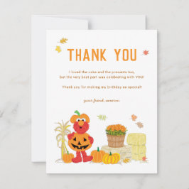 Cartão De Agradecimento Sesame Street | Outono Elmo Abóbora Aniversário