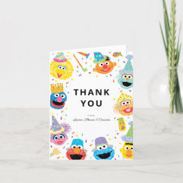 Cartão De Agradecimento Sesame Street Pals Confetti Aniversário