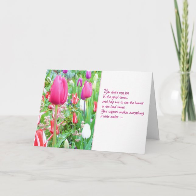 Cartão De Agradecimento Seu apoio torna tudo um pouco mais fácil... (Frente)