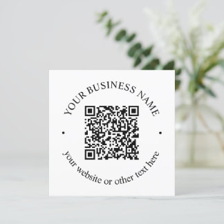 Cartão De Agradecimento Seu código QR carregado e texto circular editável