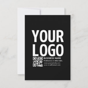 Cartão De Agradecimento Seu logotipo com código QR e texto editáveis