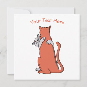 Cartão De Agradecimento Seu Texto Aqui Dois Gatos Embrassam Amizade