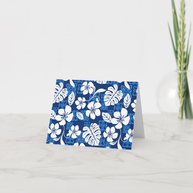 CARTÃO DE AGRADECIMENTO SEXTA-FEIRA ALOHA (AZUL) (Frente)