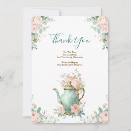Cartão De Agradecimento Shabby Chic Romântico Vintage Rosa Floral Agradeci