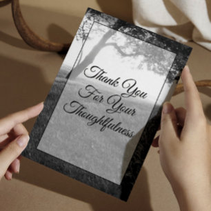 Cartão De Agradecimento Shade Black & White Casamento ao ar livre