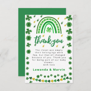 Cartão De Agradecimento Shamrock CHÁ DE FRALDAS